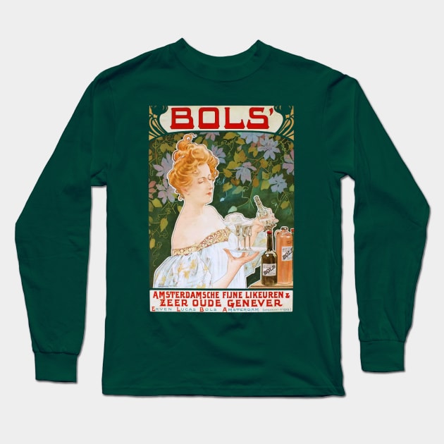 Bols' Liquor Nouveau Style Poster Long Sleeve T-Shirt by UndiscoveredWonders